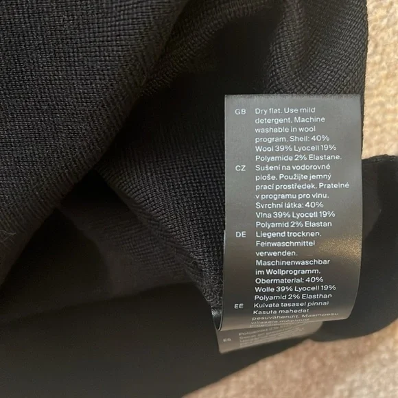 NWT Cos Womens Sweater Small Tunic black Wool blend mock neck Basic Minimalist - Picture 5 of 9